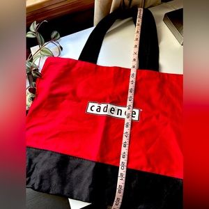 NWOT red canvas cotton tote bag unisex